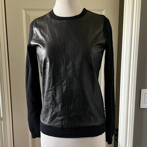 C by BLOOMINGDALES cashmere & leather sweater S